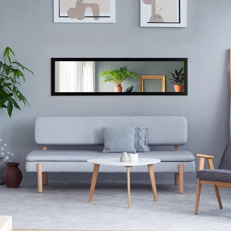 Full Length Mirror with Hanging Hooks for Bedroom Black