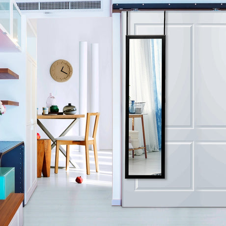 Full Length Mirror with Hanging Hooks for Bedroom Black