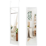 Full Length Mirror with Hanging Hooks for Bedroom White