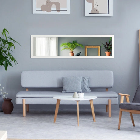 Full Length Mirror with Hanging Hooks for Bedroom White