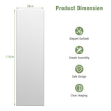 Full Length Rectangle Frameless Mirror with Beveled Edge for Living Room