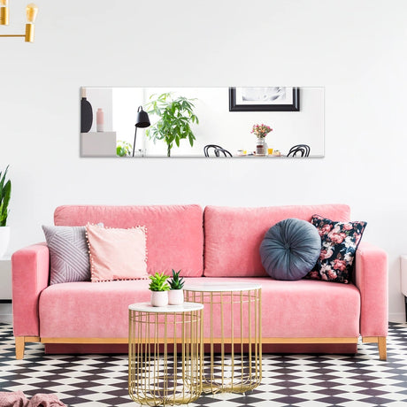 Full Length Rectangle Frameless Mirror with Beveled Edge for Living Room