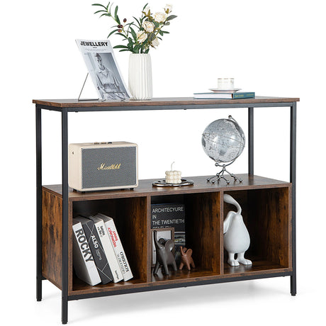 Modern Kitchen Buffet Sideboard with 3 Compartments-Rustic Brown