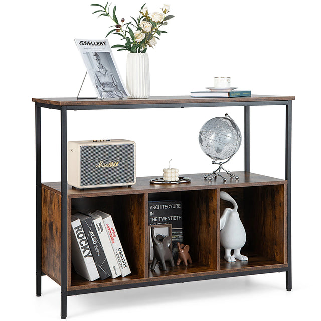 Modern Kitchen Buffet Sideboard with 3 Compartments-Rustic Brown