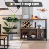 Modern Kitchen Buffet Sideboard with 3 Compartments-Rustic Brown