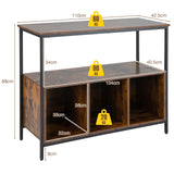 Modern Kitchen Buffet Sideboard with 3 Compartments-Rustic Brown