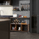Modern Kitchen Buffet Sideboard with 3 Compartments-Rustic Brown