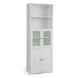 163cm Freestanding Bathroom Cabinet with 2 Compartments & Adjustable Shelves