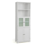 163cm Freestanding Bathroom Cabinet with 2 Compartments & Adjustable Shelves