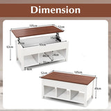 Rising Center Table with Lift Top Hidden Compartment-White