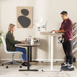 Height Adjustable Home Office Computer Desk with Headphone Hook-Brown