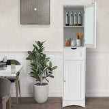 Tall Bathroom Storage Cabinet with 2 Doors & 1 Drawer