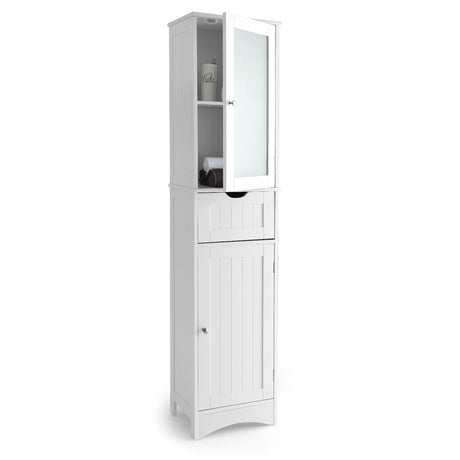 Tall Bathroom Storage Cabinet with 2 Doors & 1 Drawer