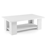 Modern Coffee Table with Storage Shelf for Living Room