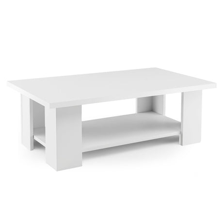 Modern Coffee Table with Storage Shelf for Living Room