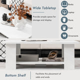 Modern Coffee Table with Storage Shelf for Living Room