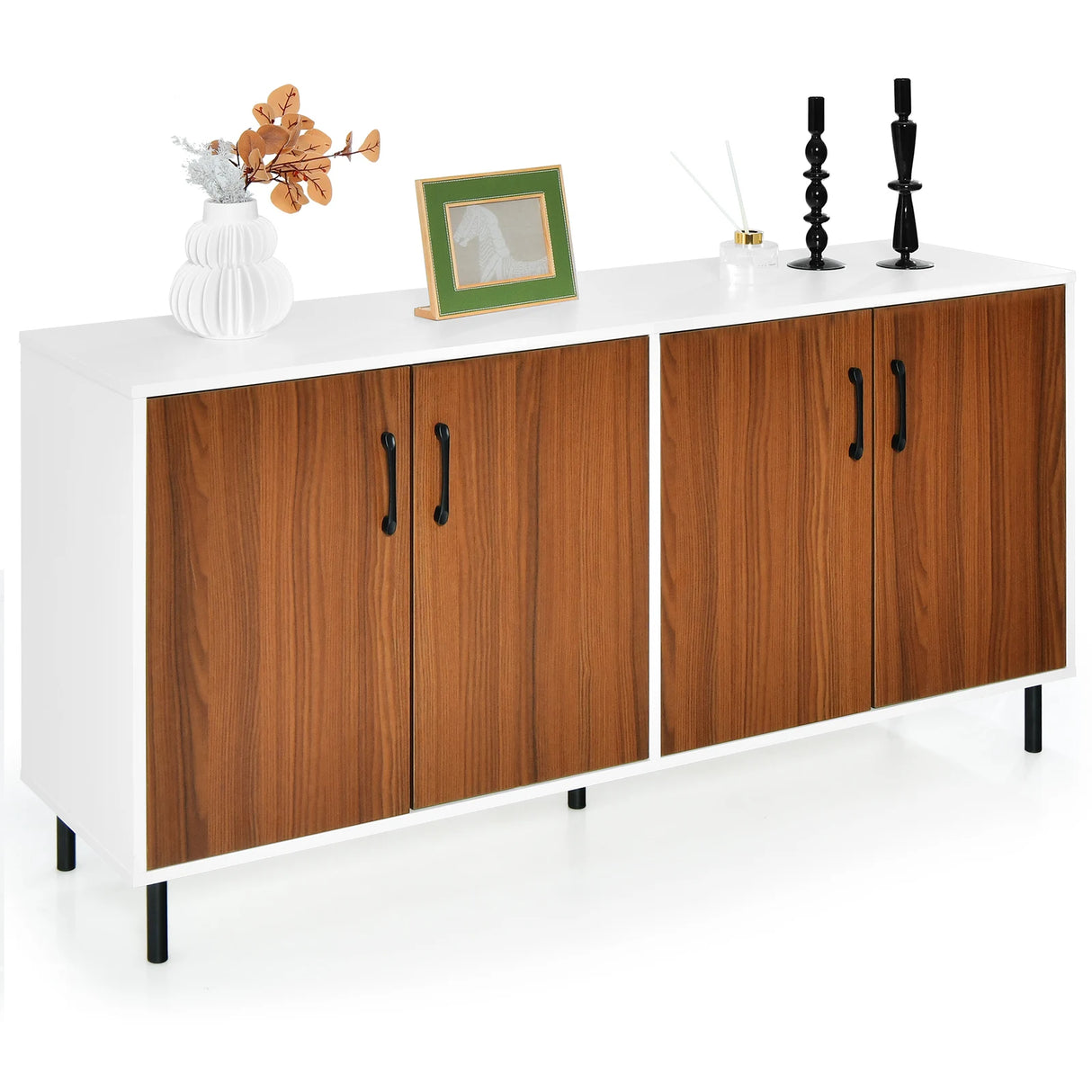 4-Door Kitchen Buffet Sideboard for Living Room, Dining Room, Kitchen