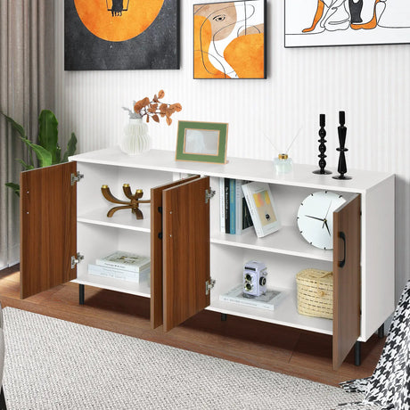 4-Door Kitchen Buffet Sideboard for Living Room, Dining Room, Kitchen