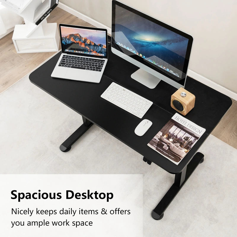 Electric Height Adjustable Standing Desk with Button Controller-Black