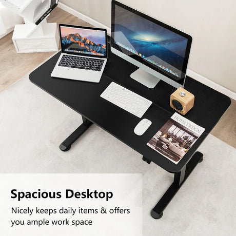 Electric Height Adjustable Standing Desk with Button Controller-Black