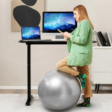 Electric Height Adjustable Standing Desk with Button Controller-Black