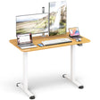 Electric Height Adjustable Standing Desk with Button Controller-Natural