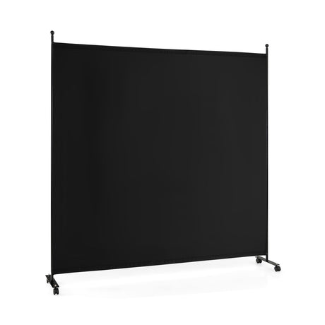 6 Feet Single Panel Rolling Room Divider with Smooth Wheels