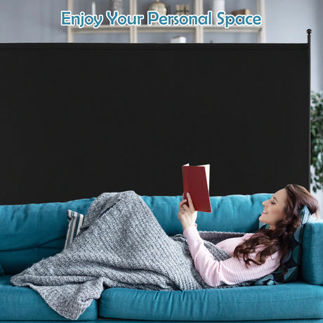 6 Feet Single Panel Rolling Room Divider with Smooth Wheels