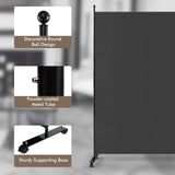 Single Panel Rolling Room Divide rwith Wheels-Grey