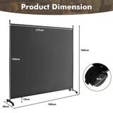 Single Panel Rolling Room Divide rwith Wheels-Grey