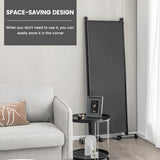 4-Panel Folding Room Divider 6 Feet Rolling Privacy Screen with Lockable Wheels-Gray