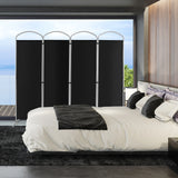 6.2Ft Folding 4-Panel Room Divider for Home Office Living Room-Black