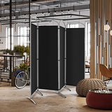 6.2Ft Folding 4-Panel Room Divider for Home Office Living Room-Black