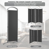 6.2Ft Folding 4-Panel Room Divider for Home Office Living Room -Gray