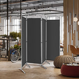 6.2Ft Folding 4-Panel Room Divider for Home Office Living Room -Gray