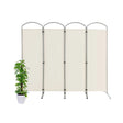 6.2Ft Folding 4-Panel Room Divider for Home Office Living Room -White