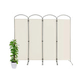 6.2Ft Folding 4-Panel Room Divider for Home Office Living Room -White