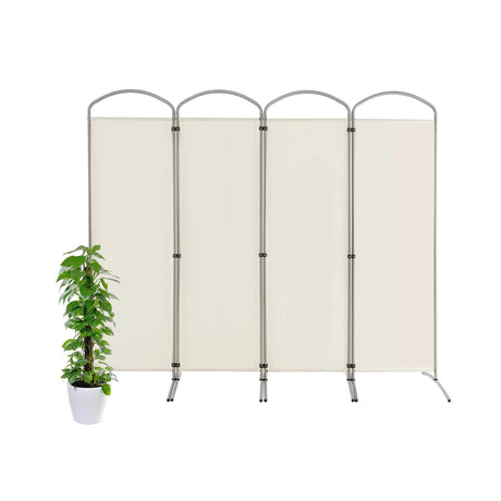 6.2Ft Folding 4-Panel Room Divider for Home Office Living Room -White