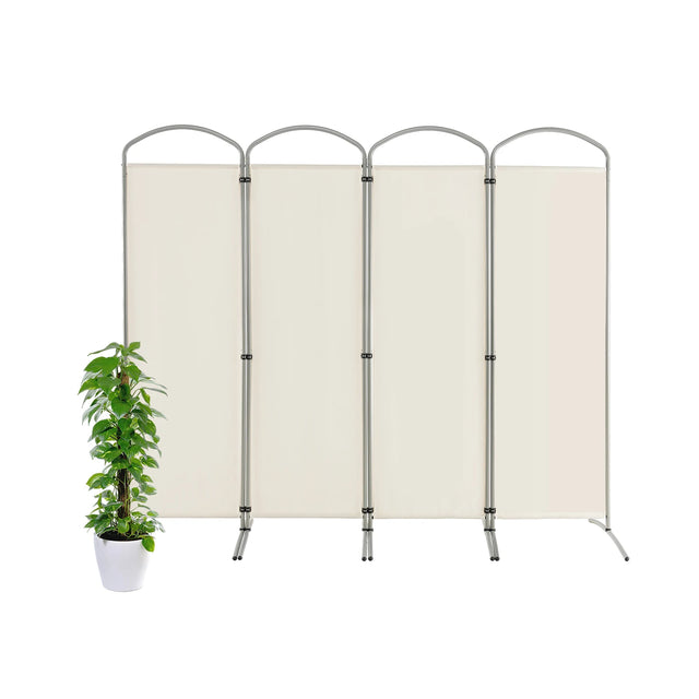 6.2Ft Folding 4-Panel Room Divider for Home Office Living Room -White