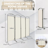 6.2Ft Folding 4-Panel Room Divider for Home Office Living Room -White