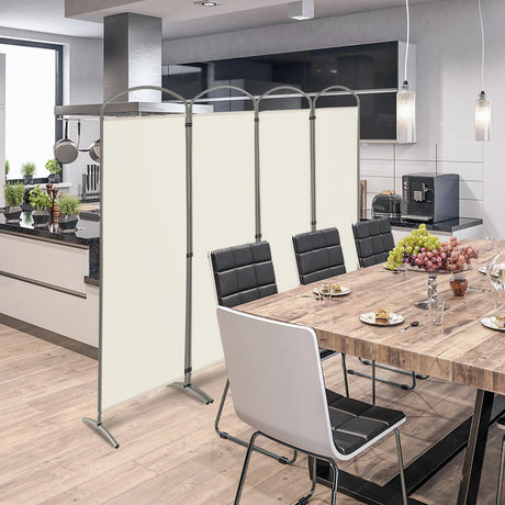 6.2Ft Folding 4-Panel Room Divider for Home Office Living Room -White
