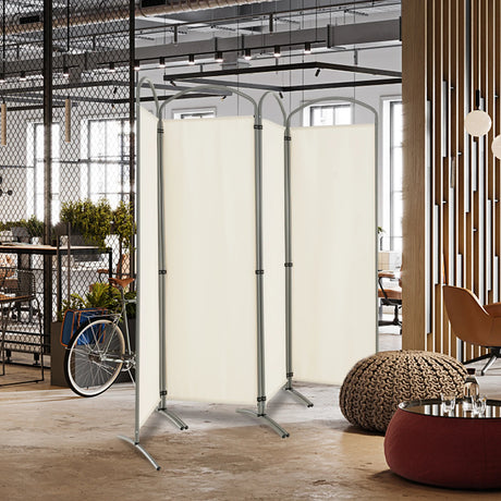 6.2Ft Folding 4-Panel Room Divider for Home Office Living Room -White