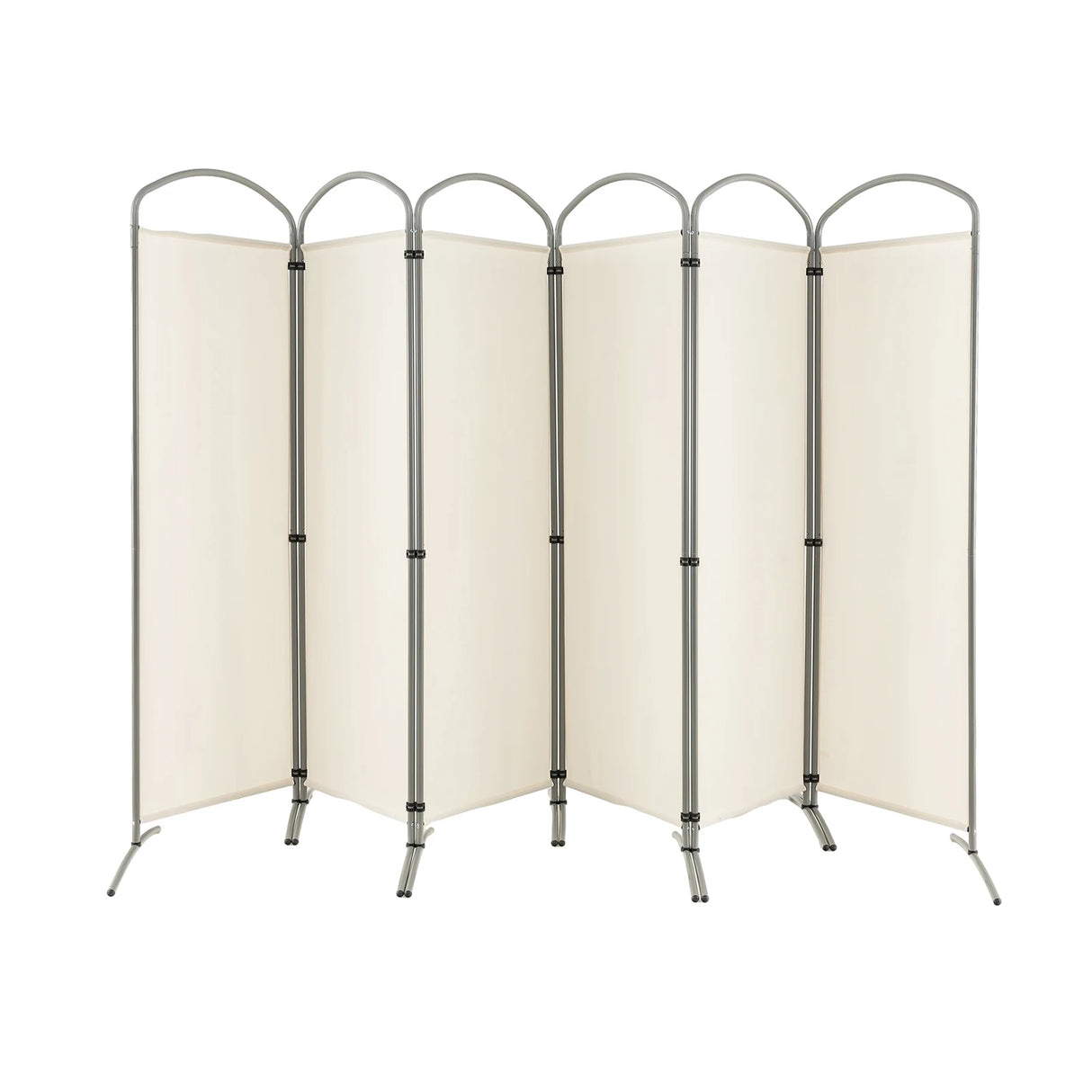 6 Feet 6-Panels Freestanding Folding Privacy Screen-White