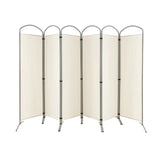 6 Feet 6-Panels Freestanding Folding Privacy Screen-White
