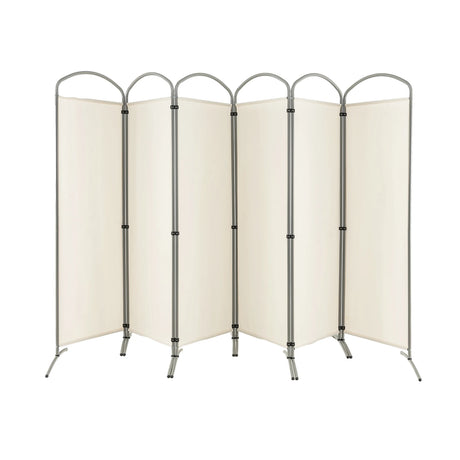 6 Feet 6-Panels Freestanding Folding Privacy Screen-White