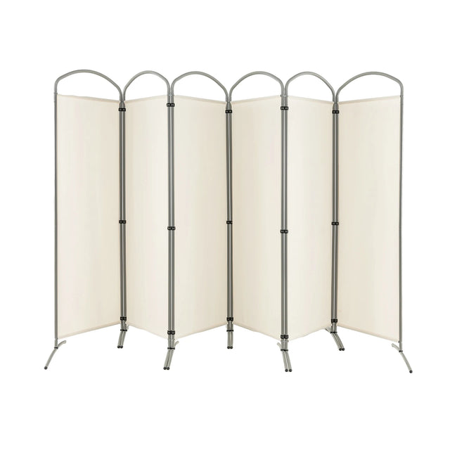 6 Feet 6-Panels Freestanding Folding Privacy Screen-White
