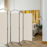6 Feet 6-Panels Freestanding Folding Privacy Screen-White