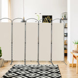 6 Feet 6-Panels Freestanding Folding Privacy Screen-White