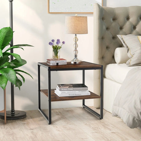 Set of 2 Industrial Coffee Tables for Living Room, Bedroom, Hallway
