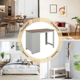 Counter Height Bar Table with Storage Cabinet and Drawer-Gray